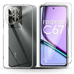 Etui cienkie do Realme C67 4G przezroczyste + Szkło 9H
