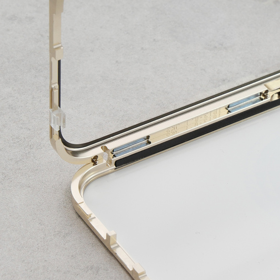 Etui do iPhone 14 Pro, Dual Glass, do Magsafe, złote