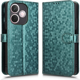 Etui z klapką do Oppo A5 Pro 5G, Wallet Rhombus, zielone