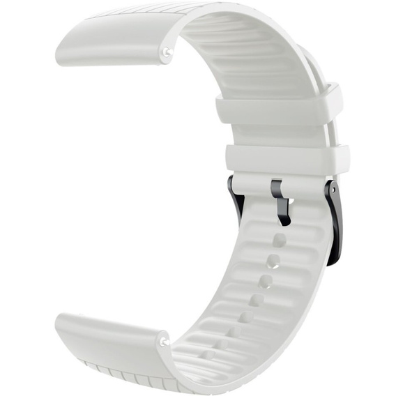 Pasek Silikonowy Uniwersalny 22mm, z poprzeczną linią, Biały