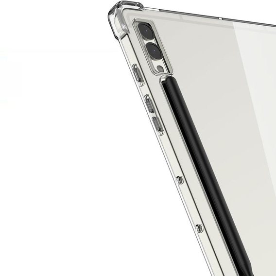 Etui do Samsung Galaxy Tab S9 FE+ Plus, z miejscem na rysik, Silikonowe, Przezroczyste