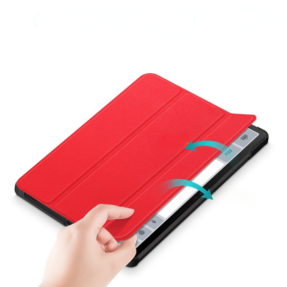 Etui do Samsung Galaxy Tab S9 FE+ Plus, Smartcase z miejscem na rysik, czerwone