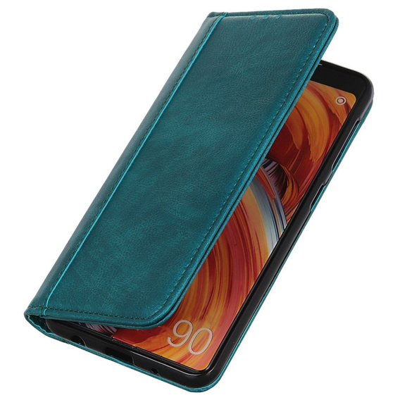 Etui z klapką do Xiaomi Poco F6 Pro, Split Leather, zielone