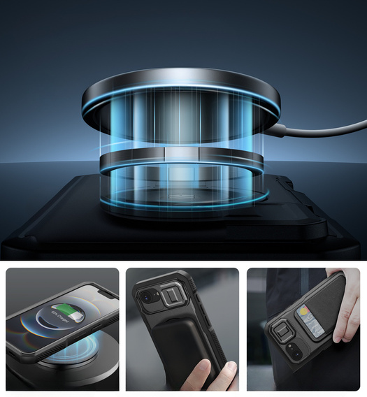 Etui pancerne Dexnor CamProtect z MagSafe do iPhone 16e – czarne