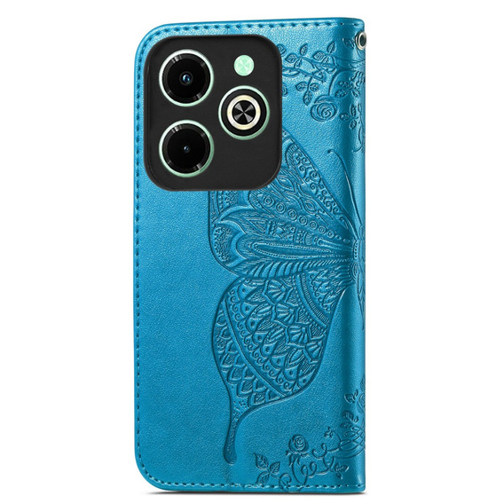 Etui z klapką do Infinix Hot 40i, Butterfly, niebieskie
