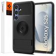 Etui Spigen do Samsung Galaxy S25 Slim Armor MagSafe, Czarne + Szkło hartowane 9H