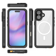 Etui Wodoodporne IP68 do iPhone 17, Redpepper, do MagSafe, przezroczyste z czarną ramką