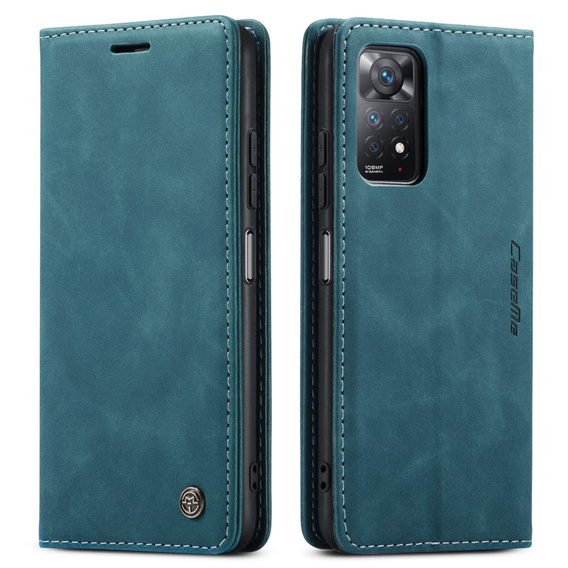 Etui CASEME do Xiaomi Redmi Note 11 Pro 4G/5G, Leather Wallet Case, zielone