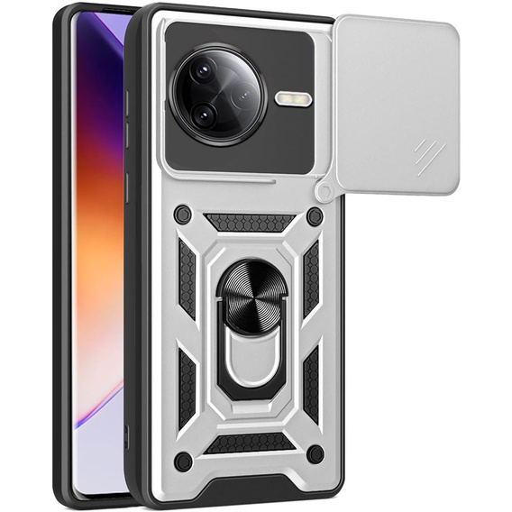 Etui pancerne do Xiaomi Poco F7 Pro, CamShield Slide, srebrne