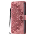 Etui portfelowe z motywem kwiatowym do Motorola Moto G56 5G – Różowe rose gold
