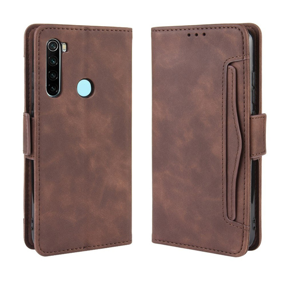 Etui z klapką do Xiaomi Redmi Note 8T, Card Slot, brązowe