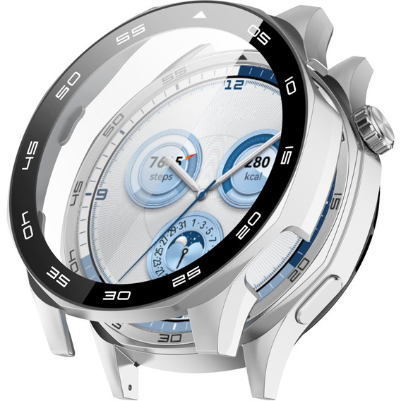 2w1 Etui + Szkło Hartowane do Huawei Watch GT 5 46mm, Srebrne