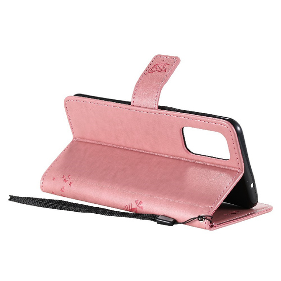 Etui Wallet do Oppo Reno5 5G, Tree and Cat, Pink