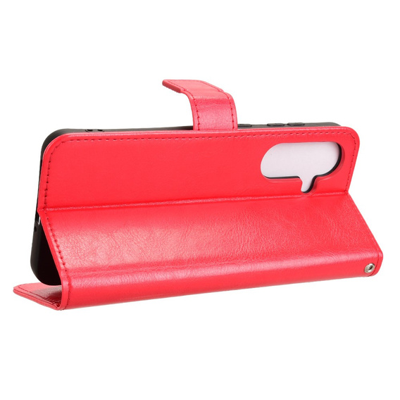 Etui z klapką do Samsung Galaxy A36 5G, Crazy Horse Wallet, czerwone