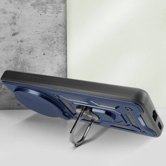 Etui pancerne do Honor Magic 8 Lite, CamShield Slide, niebieskie