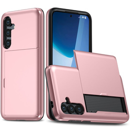 Etui do Samsung Galaxy A56 5G, Sliding Card Holder, różowe