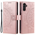 Etui z klapką do Samsung Galaxy A55 5G, Mandala, różowe rose gold