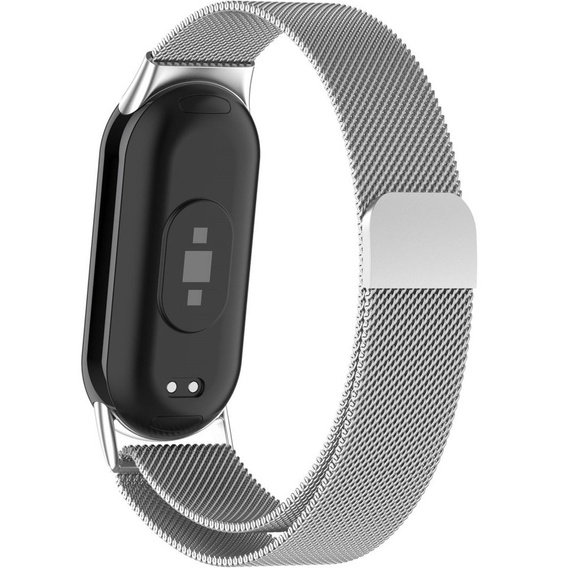 Pasek Bransoleta Milanese do Xiaomi Smart Band 10 / 9 / 8, Srebrny