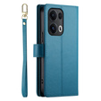 Etui z klapką do Oppo Reno 13 Pro 5G, Wallet Zipper Pocket, niebieskie
