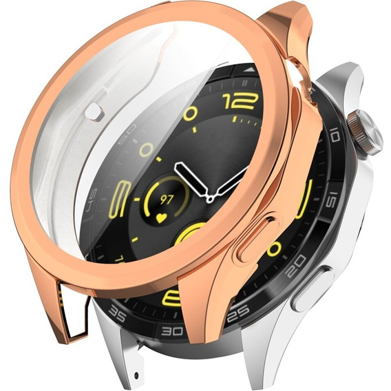 2w1 Etui z Osłoną na ekran do Huawei Watch GT 4 46mm, Różowe rose gold