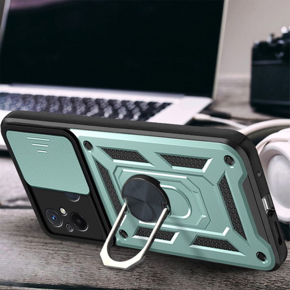 Etui pancerne do Xiaomi Redmi 12C, CamShield Slide, zielone