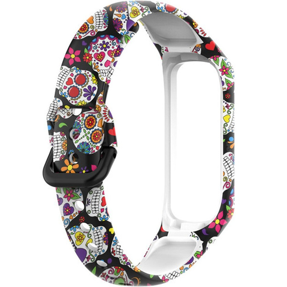 Pasek Silikonowy do Samsung Galaxy Fit 2 SM-R220, Colorful Skull