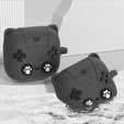 Etui pancerne na Słuchawki Apple Airpods 4, Konsola Kot, czarne