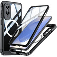 Etui do Samsung Galaxy S25 Edge, Shockproof, ze szkłem, do MagSafe, czarne