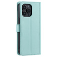 Etui z klapką do iPhone 16 Pro Max, Rhombus Crossbody Leather, zielone