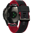 Pasek Silikonowy Quickfit 22mm do Garmin, Czarny / Czerwony