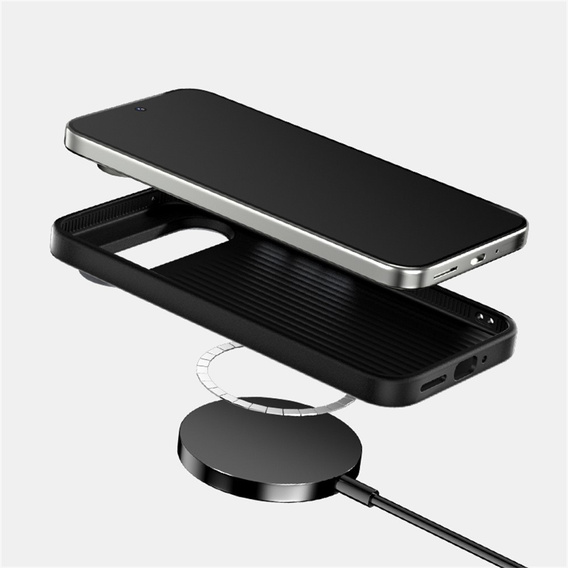 Etui ABEEL do Google Pixel 10 / 10 Pro, do MagSafe, z fakturą karbonu, czarne