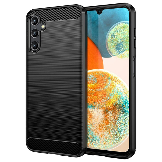 Etui do Samsung Galaxy A25 5G, Karbon, czarne + szkło 9H