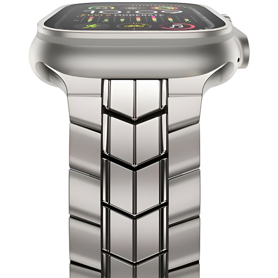 Bransoleta do Apple Watch 1/2/3/4/5/6/7/8/9/10/11/SE Ultra 1/2/3 42/44/45/46/49mm, Tytanowa