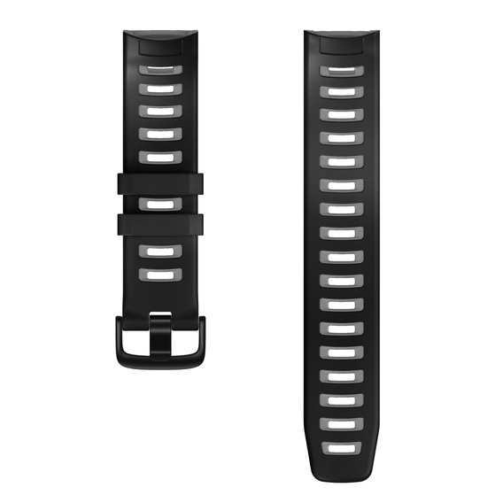 Pasek silikonowy dwukolorowy do Garmin Instinct – szaro-czarny