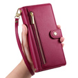 Etui z klapką do Xiaomi Poco X7 Pro 5G, Wallet Zipper Pocket, czerwone