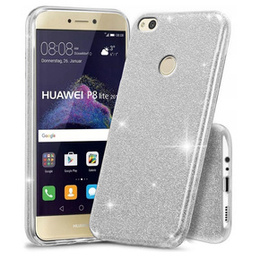 Etui do Huawei P8 Lite 2017, Glitter Case, Srebrne