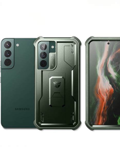 Etui pancerne do Samsung Galaxy S22, Dexnor Full Body, zielone