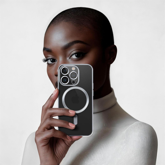 Etui do iPhone 14 Pro, ERBORD Hybrid MagSafe Case, srebrne