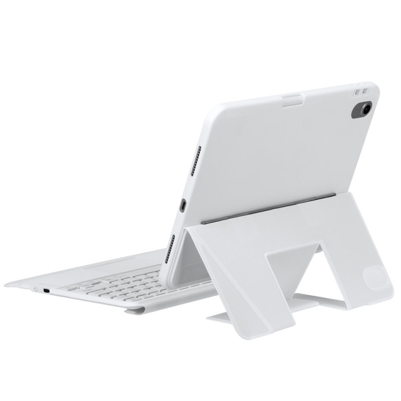 Etui z klawiaturą Bluetooth i touchpadem do iPad 11" 2025 A16 (11 gen.) / iPad 10.9" 2022 (10 gen.) – białe