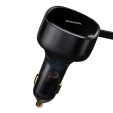 Ładowarka samochodowa Baseus Enjoyment z kablami USB-C + Lightning 3A, 30W - czarna
