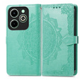 Etui z klapką do Infinix Hot 40i, Mandala, zielone