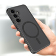 Etui do Samsung Galaxy A55, do MagSafe, ERBORD Matt Case, czarny + Szkło na ekran
