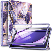 Etui do Samsung Galaxy Tab A7, Suritch Full Body Basic Marble, fioletowe