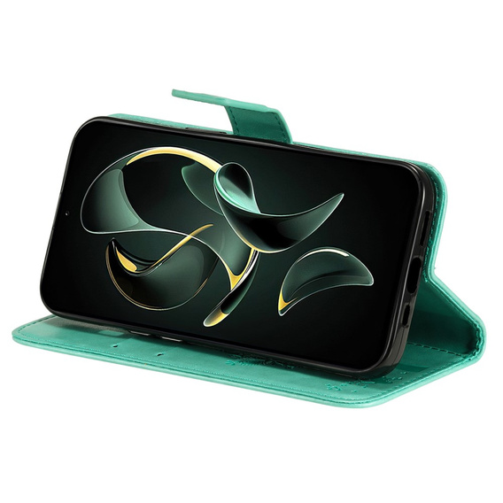 Etui z klapką do Xiaomi 13T / 13T Pro, Butterfly, zielone