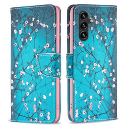Etui z klapką do Samsung Galaxy A35 5G, Wallet, Sakura niebieskie
