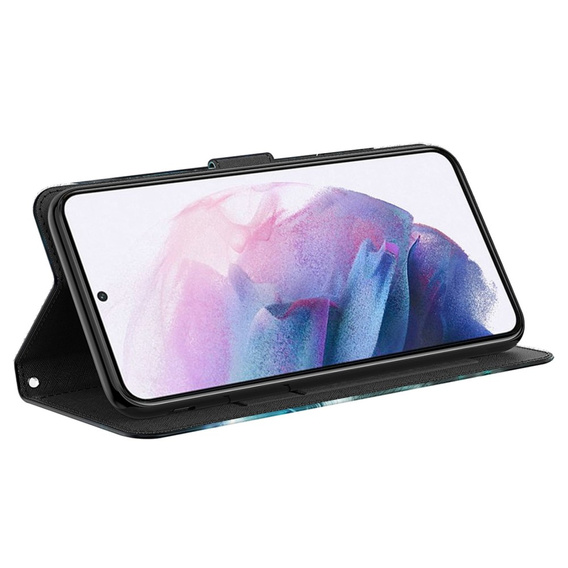 Etui z klapką do Samsung Galaxy A14 4G/5G, Wallet, Marble niebieskie