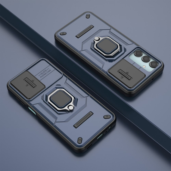 Etui do Samsung Galaxy M15 5G, KickStand Camera Lens, niebieskie