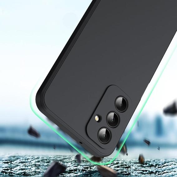Etui cienkie do Samsung Galaxy M15 5G, Slim Matowe, czarne + szkło 9H