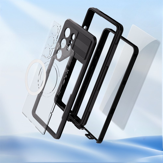 Etui wodoodporne do Samsung Galaxy S25 Ultra, Redpepper, do MagSafe, czarne