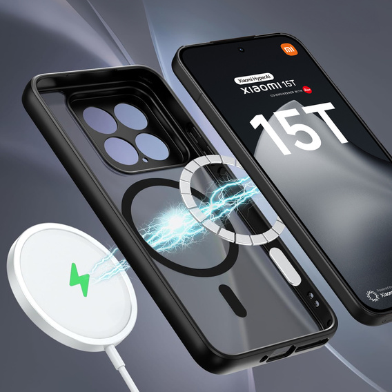 Etui do Xiaomi 15T, do MagSafe, ERBORD Matt Case, czarny